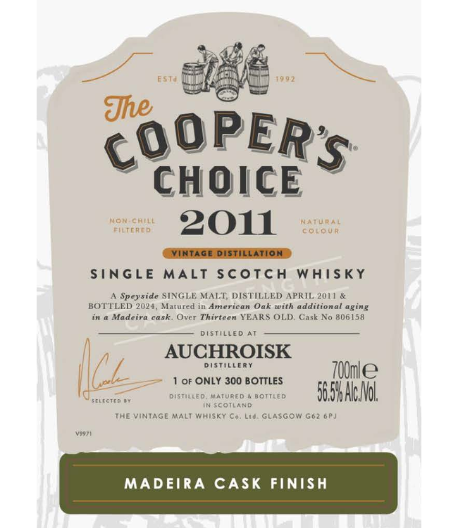 Auchroisk 13 Years Old 2011 Cooper's Choice 0,70 ltr 56,5%