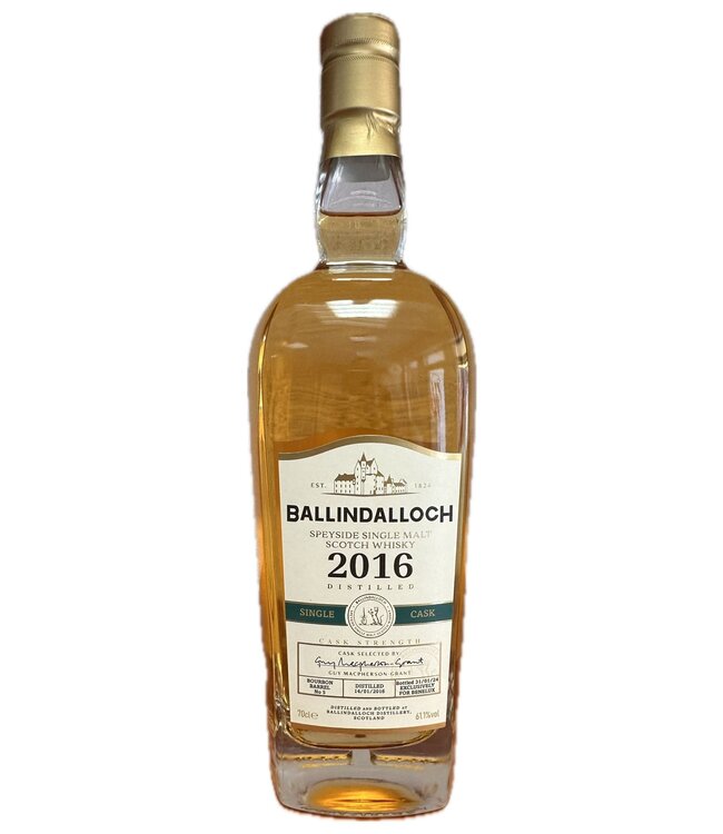 Ballindalloch 2016 Single Cask Bourbon 5 For Benelux 0,70 ltr 61,1%
