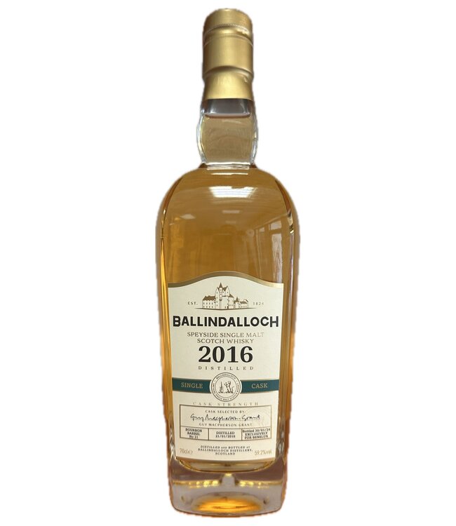 Ballindalloch 2016 Single Cask Bourbon 31 For Benelux 0.70 ltr 59.2%
