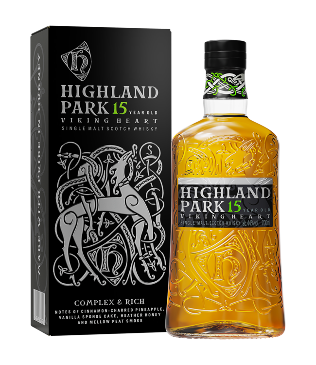 Highland Park 15 Years Old Viking Heart Glass Bottle 0,70 ltr 44%