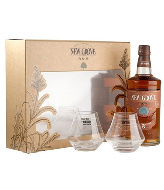 New Grove Rum New Grove 5 Years Old met 2 glazen 0,70 ltr 40%