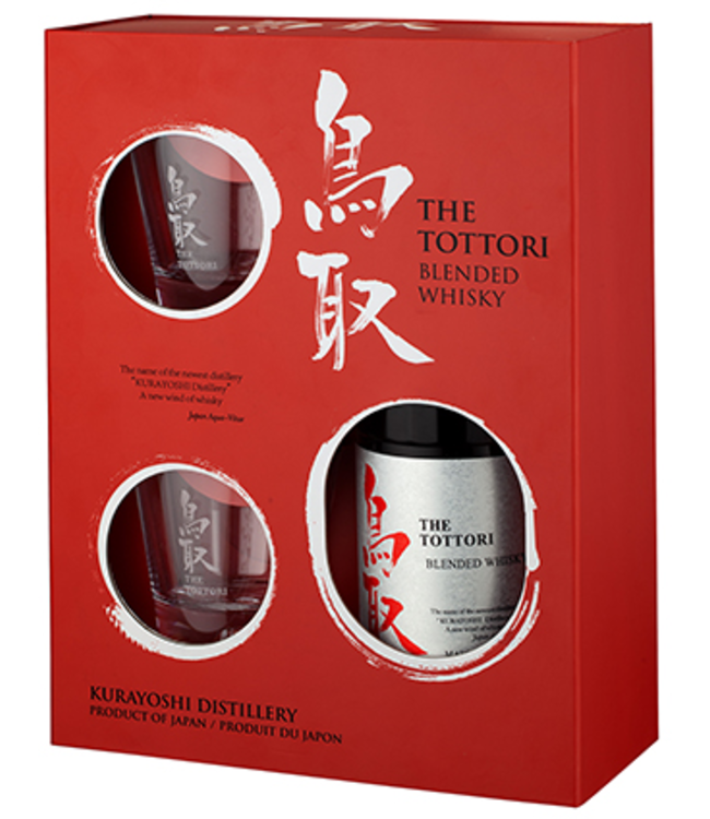The Tottori Blended Giftpack With Glasses 0.70 ltr 43%