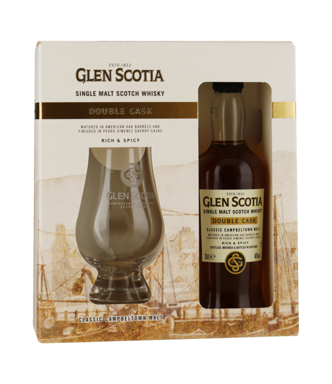 Glen Scotia Double Cask 0,20 ltr Giftpack Met Glas 46%