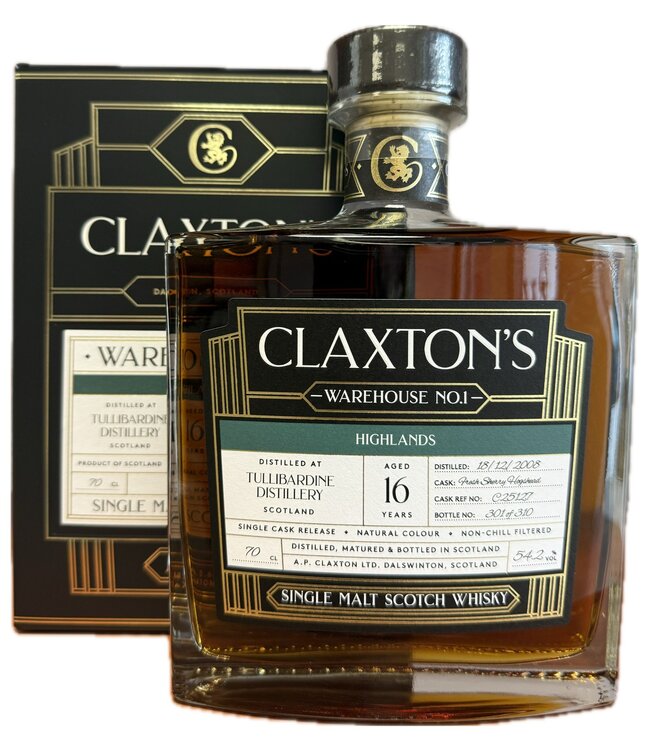 Tullibardine 16 Years Old 2008 Claxton's Warehouse 1 0,70 ltr 54,2%