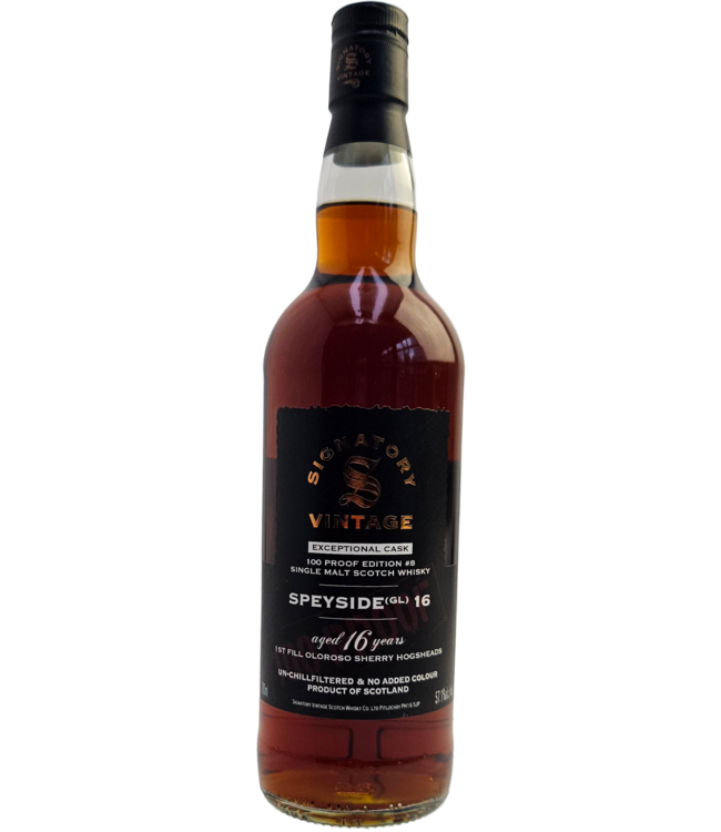 Speyside (GL) 16 Years Old Signatory Vintage 100 Proof Edition Exceptional Cask #8 0,70 ltr 57,1%