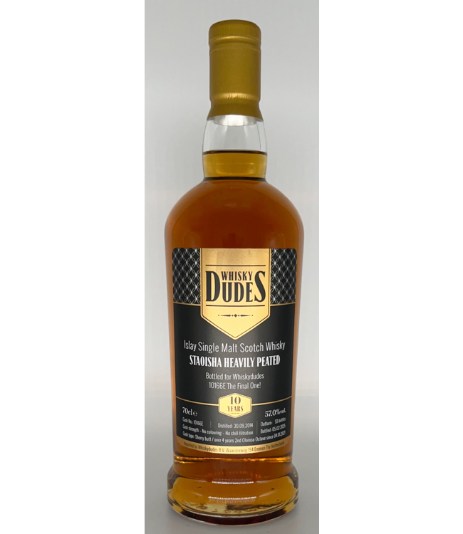 Bunnahabhain Staoisha 10 Years Old 2014 Whiskydudes 0,70 ltr 57%