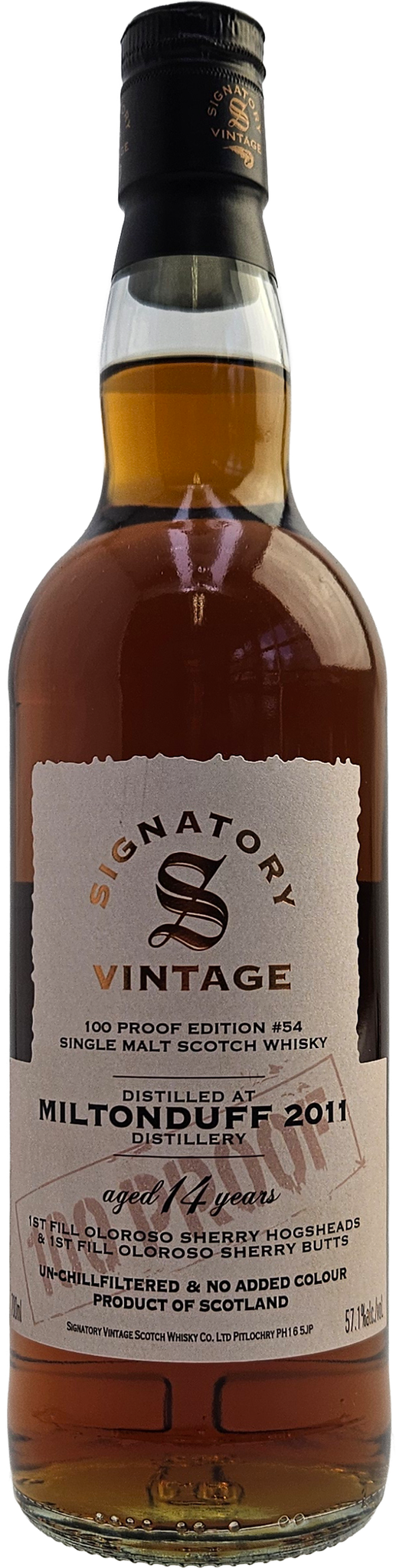 Miltonduff 2011 Signatory Vintage 100 Proof Edition #54 0,70 ltr 57,1%