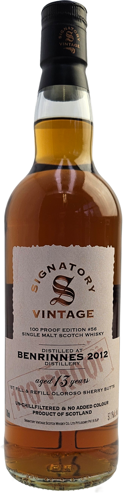 Benrinnes 2012 Signatory Vintage 100 Proof Edition #56 0,70 ltr 57,1%