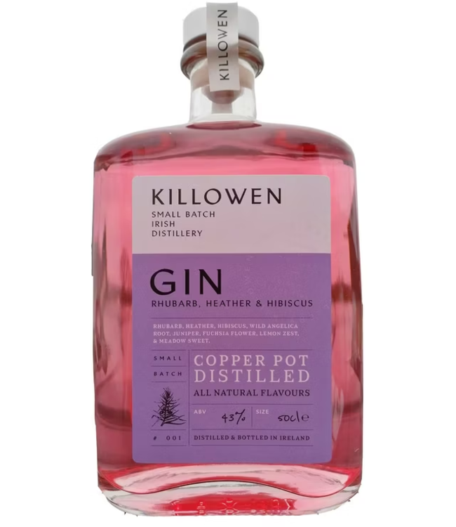 Killowen Rhubarb Heather & Hibiscus Small Batch Gin 0,70 ltr 40%
