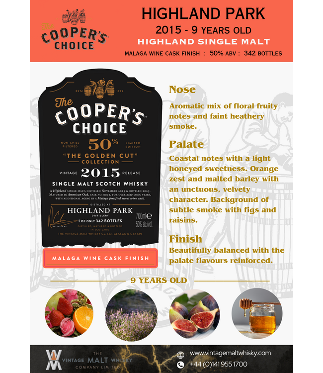 Highland Park 9 Years Old 2015 Cooper's Choice Golden Cut 0,70 ltr 50%