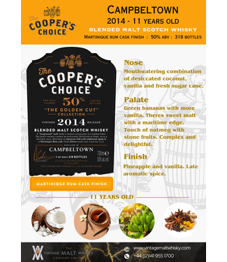 Campbeltown Campbeltown 11 Years Old 2014 Cooper's Choice Golden Cut 0,70 ltr 50%