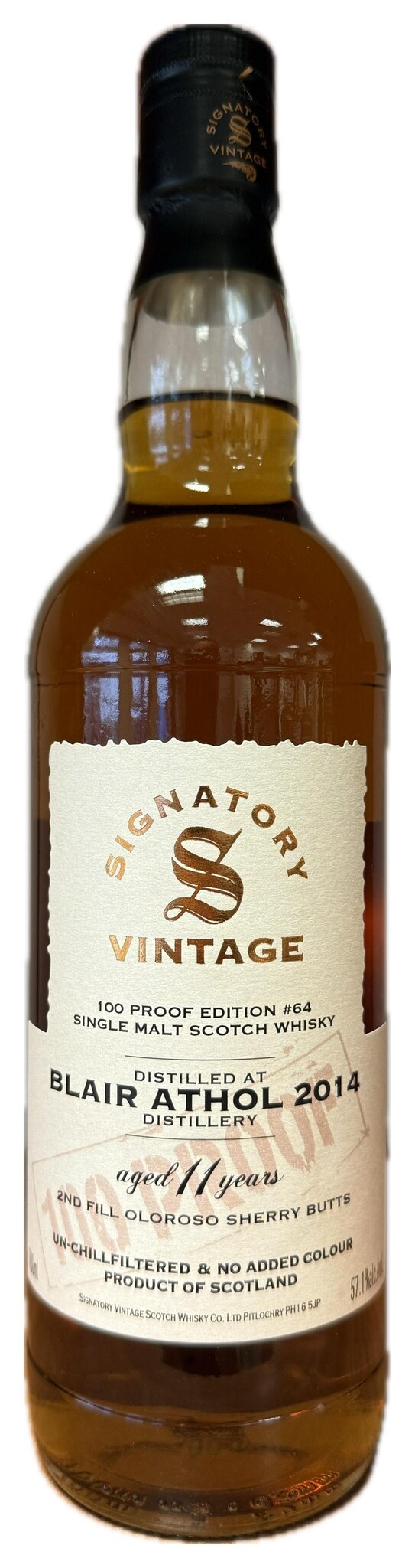 Blair Athol 2014 Signatory Vintage 100 Proof Edition #64 0,70 ltr 57,1%