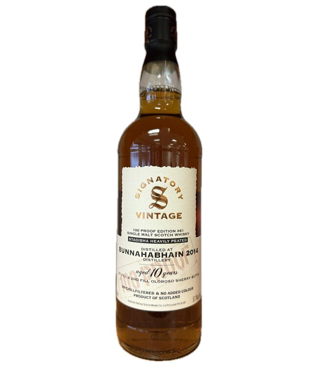 Bunnahabhain Staoisha 2014 Signatory Vintage 100 Proof Edition #61 0,70 ltr 57,1%