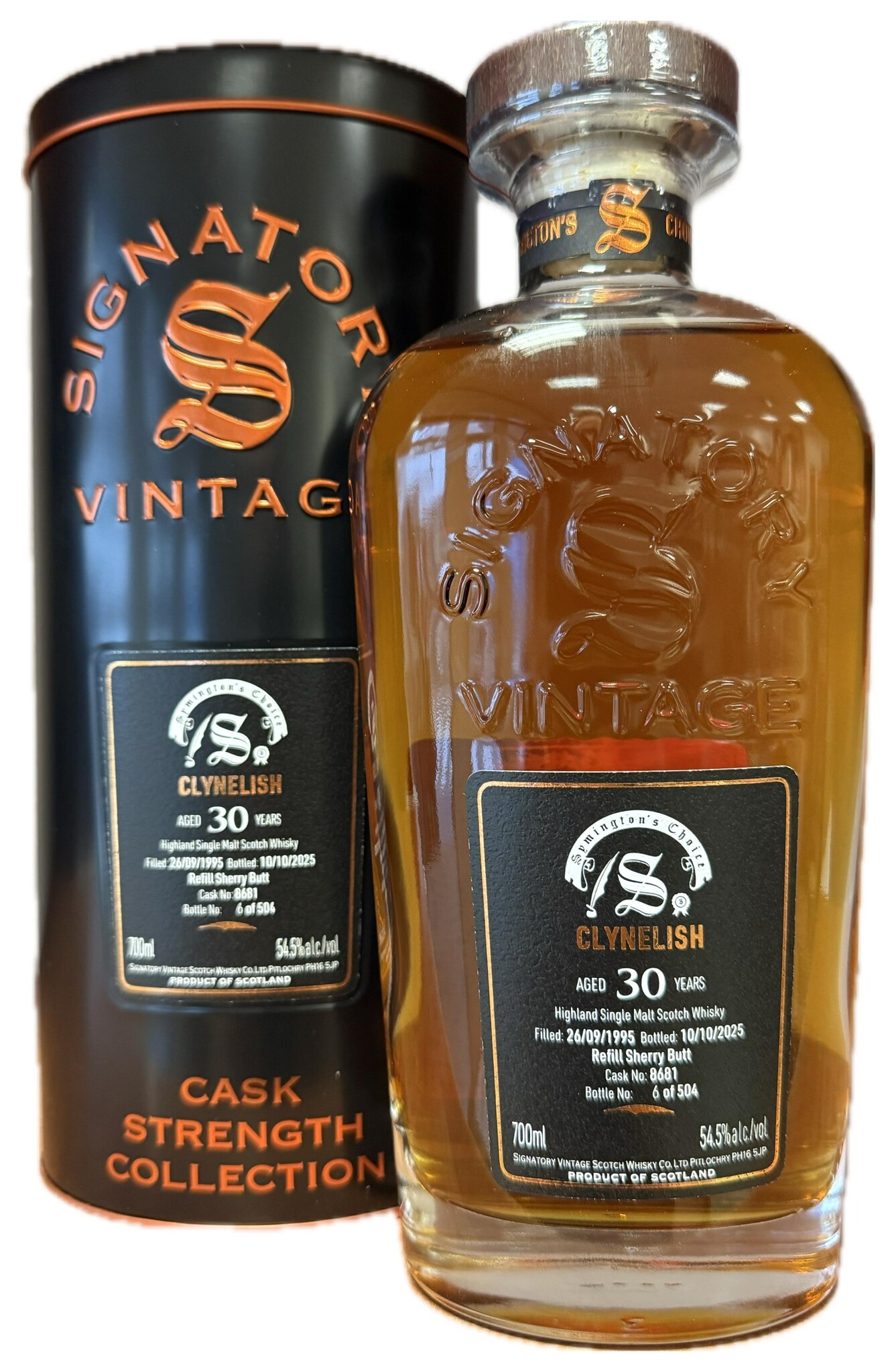 Clynelish 30 Years Old 1995 Signatory Symington's Choice Cask 8681 0,70 ltr 54,5%