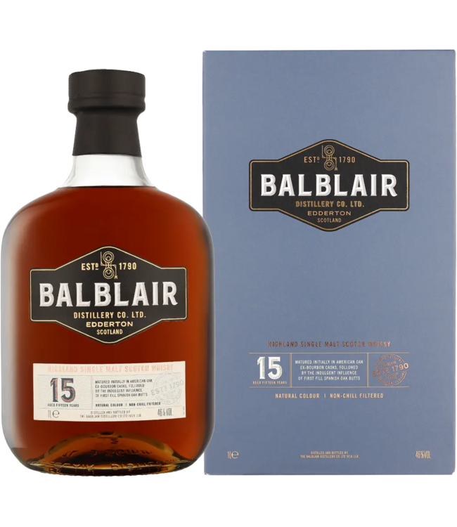 Balblair 15 Years Old 1.00 ltr 46%