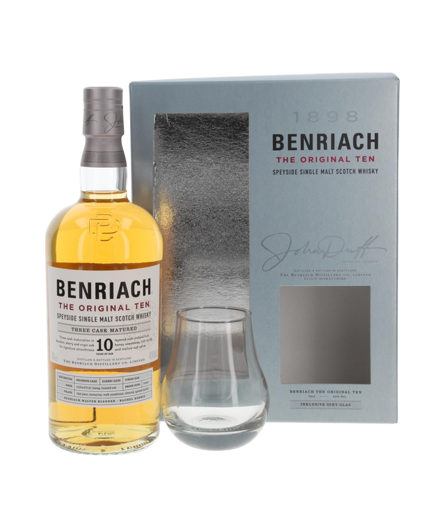 Benriach The Original Ten Giftpack Met Glas 0,70 ltr 43%