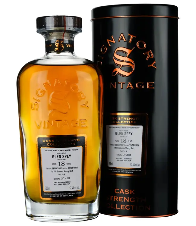Glen Spey 2007 Signatory Cask Strength Cask 4 0,70 ltr 57,4%