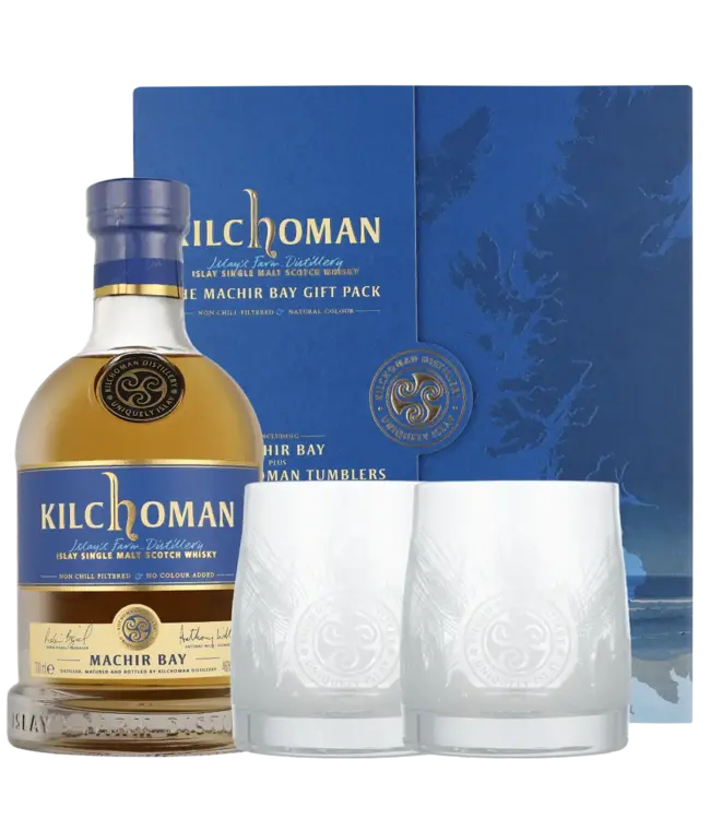 Kilchoman Machir Bay Cadeauverpakking met 2 Glazen 0,70 ltr 46%