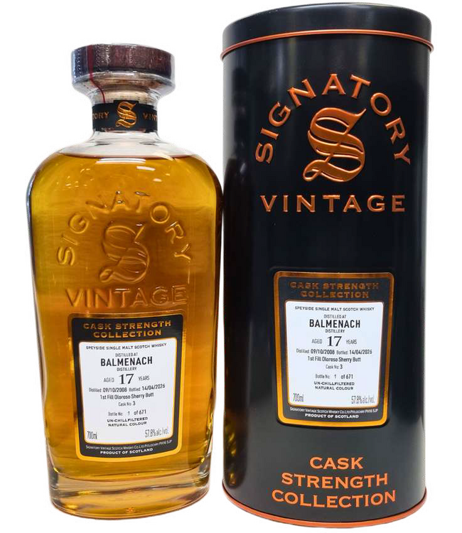 Balmenach 17 Years Old 2008 Signatory Cask Strength Cask 3 0,70 ltr 57,8%