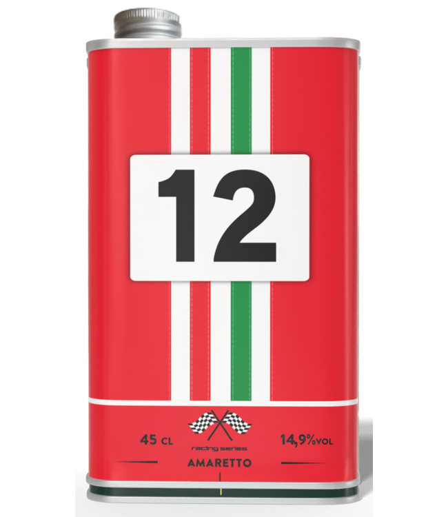 Blikje Retro Rood Groen Nr. 12 Amaretto 0,45 ltr 14,9%