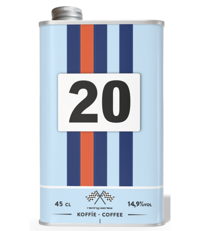 Blikje Retro Blauw Oranje Nr. 20 Koffielikeur 0,45 ltr 14,9%