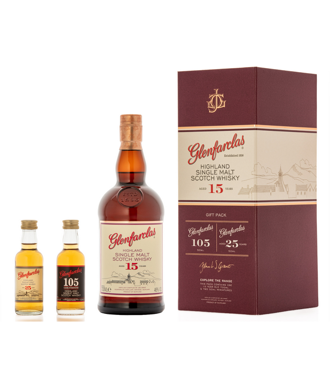 Glenfarclas 15 Years Old Met 2 Mini's 0,80 ltr 46%