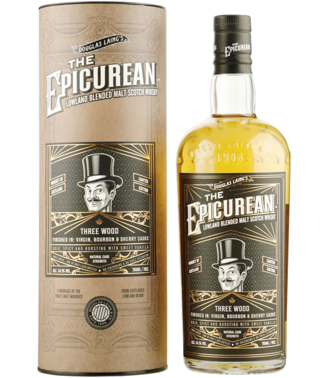 The Epicurean Three Wood Finish Lowland Blended Malt Whisky 0,70 ltr 54,1%