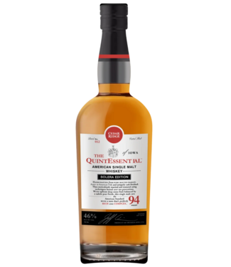 Cedar Ridge Cedar Ridge The QuintEssential American Single Malt - Solera Edition 0,75 ltr 47%