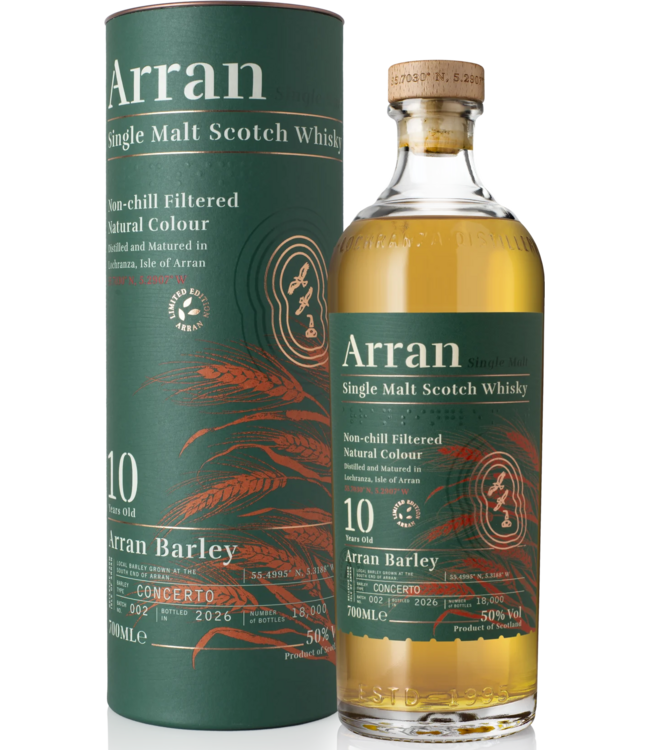 Arran 10 Years Old Local Barley Batch 2 Concerto 0,70 ltr 50%