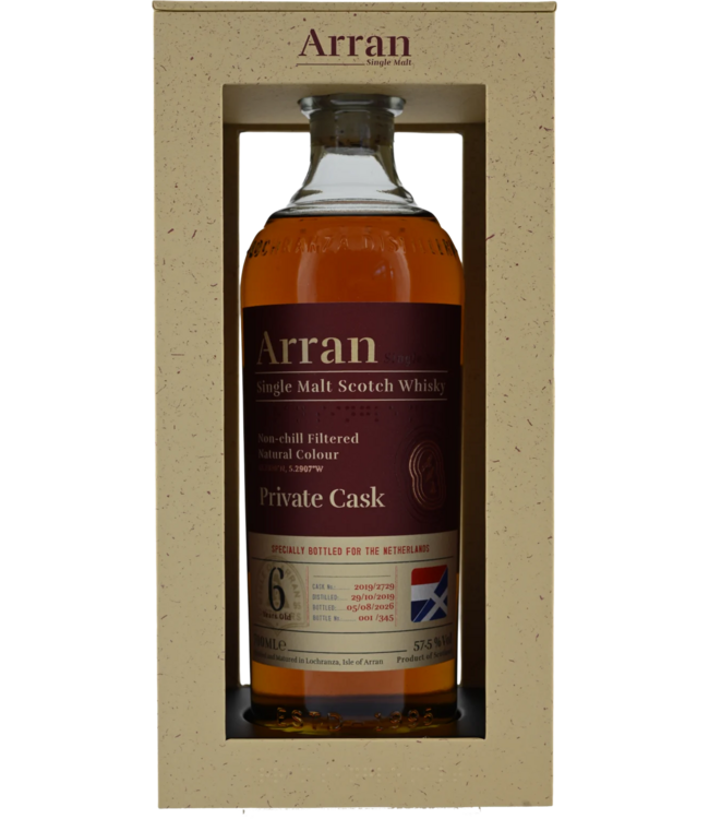 Arran 6 Years Old Single Cask 19/2729 For The Netherlands 0.70 ltr 57.5%