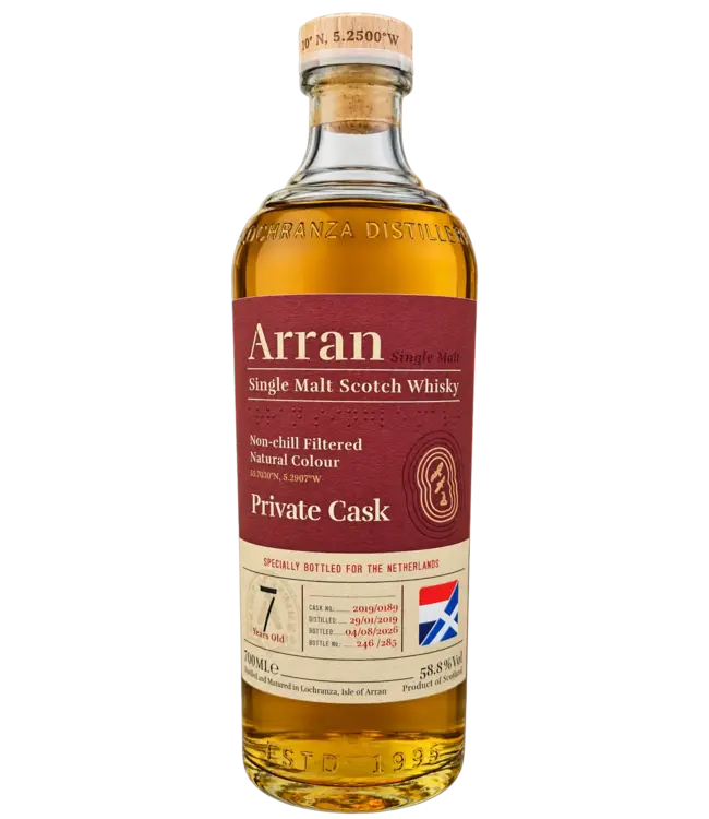 Arran 7 Years Old Single Cask 19/01589 For The Netherlands 0.70 ltr 58.8%