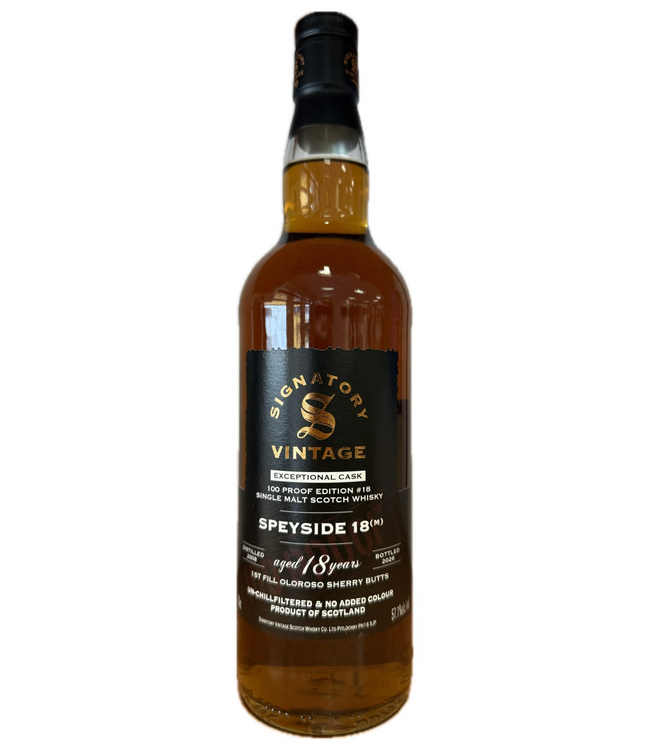 Speyside (M) 18 Years Old Signatory Vintage 100 Proof Edition Exceptional Cask #18 0,70 ltr 57,1%