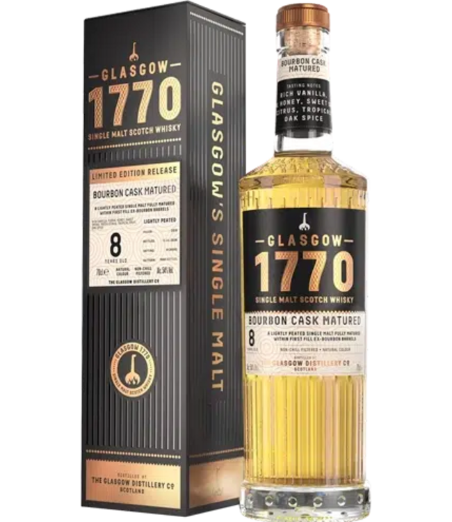1770 Glasgow Distillery 8 Years Old Bourbon Cask Matured 0,70 ltr 54%