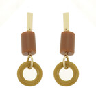 JCL Kaki camel oorbellen - H26005