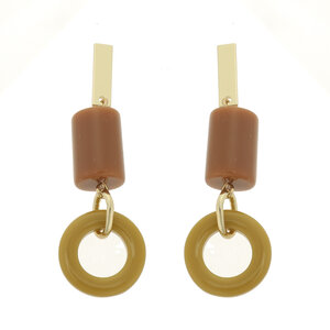 JCL Kaki camel oorbellen - H26005