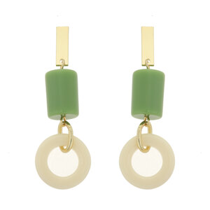 JCL Grasgroene oorbellen - H26006