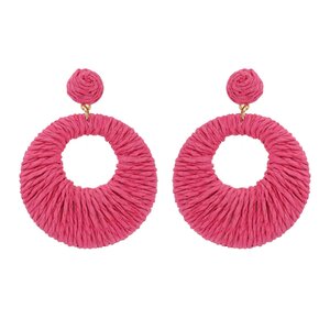 JCL Fuchsia riet oorbellen - O26056