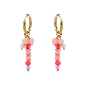 JCL Korte oorhangers pink - O26059
