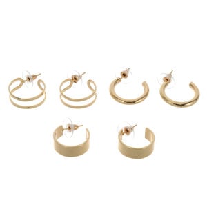 JCL Goudkleurige set of 3 pair - H26506