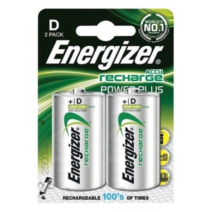Energizer oplaadbare D batterijen 2500mAh 2 stuks