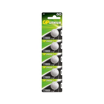 GP CR2025 3V lithium knoopcel batterijen (3 Volt) 5 stuks