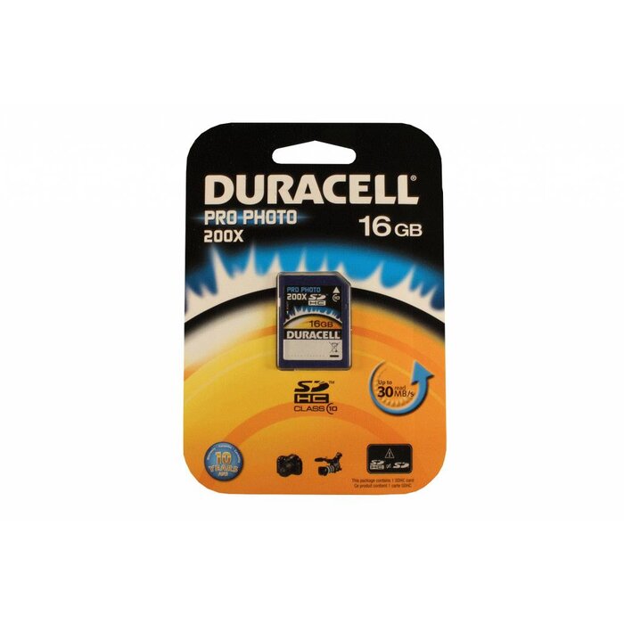 Duracell SDHC kaart pro-photo 16GB class 10