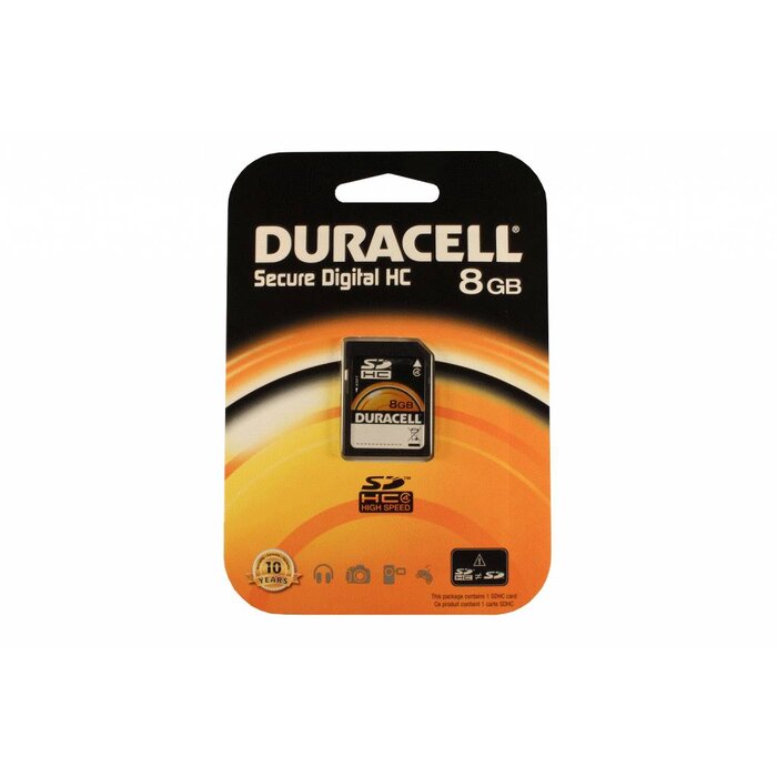 Duracell SDHC kaart 8GB class 4