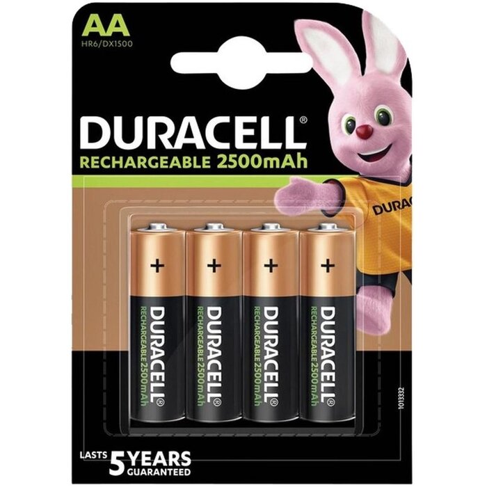 Duracell oplaadbare AA batterijen 2500mAh 4 stuks