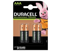 Duracell oplaadbare AAA batterijen 750mAh 4 stuks