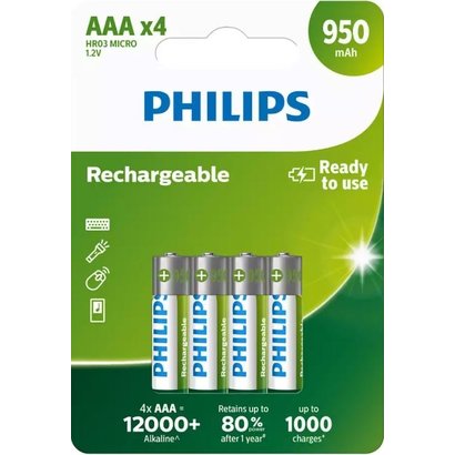 Philips AAA oplaadbare batterijen 950 mAh