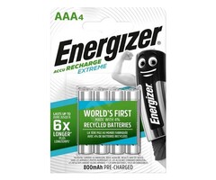 Energizer oplaadbare AAA batterijen 800mAh 4 stuks