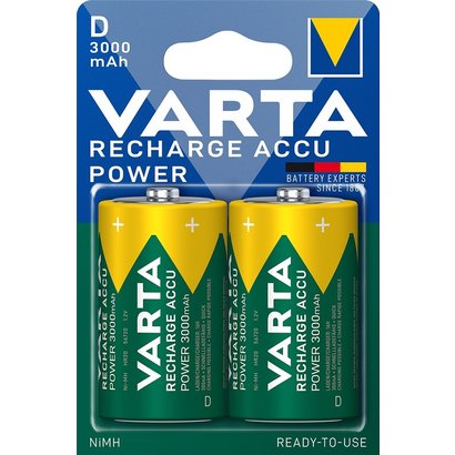 Varta oplaadbare D batterijen 3000mAh 2 stuks