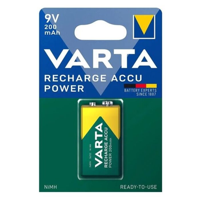 Varta oplaadbare 9V batterij 200mAh