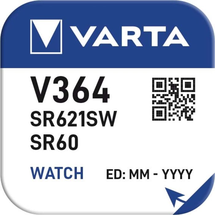 V364 SR621(S)W SR60(S)W Varta horloge batterij